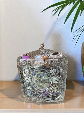 Mystery Jewelry Jar Lot Vintage Avon Glass Container Costume Jewelry 2.95 lbs